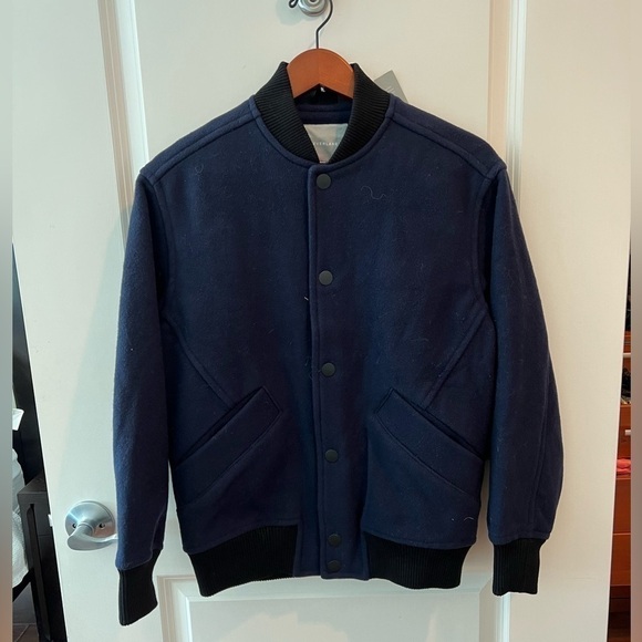 NWT everlane the rewool varsity bomber jacket button wool puffer - Picture 4 of 16